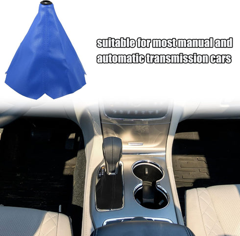 X AUTOHAUX Gear Lever Dust Cover Shift Boot Cover Dust Proof Universal for Vehicle Car PVC Blue Black...