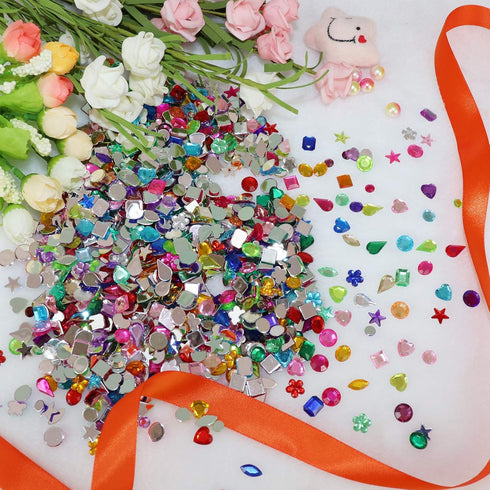 1200 Pcs Acrylic Flatback Rhinestones,12 Different Shape Gems for DIY Craft Jewels Gemstone Wedding Birthday Decoration (6-13mm) (Acrylic)...