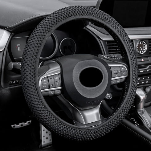 Elastic Stretch Steering Wheel Cover, Universal Interior Accessories Steering Wheel Cover for Women & Men, Breathable Microfiber Ice Silk, Anti-Sl...