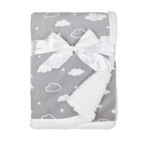 American Baby Company Heavenly Soft Chenille Sherpa Receiving Blanket, 3D Gray, 30" x 35", Warm and Cozy for Boys and Girls, Ideal for Baby Carrie...