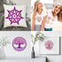 25 Pieces Tree of Life Pattern Stencils Decoration Template Plastic Tree Drawing Painting Stencils Square Reusable Stencils for Painting on Wood F...
