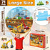 Construction Jumbo Floor Puzzle for Kids 71Pcs Construction Vehicle Large Floor Round Puzzles for Toddler Ages 3-8 Construction Truck Cars Theme D...
