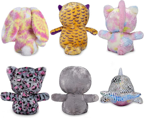 7inch Cute Stuffed Animals Plush Toys Set, 6 Pcs Small Stuffed Animal Bulk Unicorn/Narwhal/Bunny/Owl/Sloth/Cat Plush Animal, Super Soft & Durable ...