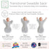 SwaddleDesigns Transitional Swaddle Sack, Arms Up Half-Length Sleeves & Mitten Cuffs, Swaddle for Newborn Transition to Baby Sleep Sack Wearable B...