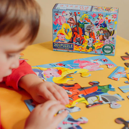 eeBoo: Musical Band 20 Piece Puzzle for Kids, Encourages Hand-Eye Coordination, Fine Motor Skills, and Problem Sloving, 15" x 11" When Completed, ...