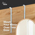 Over-The-Door Mirror Hanger | Adjustable 14.5-inch Door Mirror Hanger Set w Protective Lining | Over the Door Mirror Hooks Perfect Height & Fit- 2...