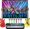 Inflatable Rock Star Toy Set 80s 90s Party Decorations Blow up Party Props Musical Instrument Include Inflatable Backdrop Banner, Microphone, Guit...
