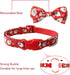 Christmas Dog Collar with Bow Tie, 2 Pack Holiday Santa and Dots Collar for Small Medium Large Dogs Pets Puppies (Large-(16-27") Neck * 1" Wide)...