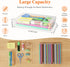 Lifewit Plastic Pencil Box with Snap-tight Lid, Large Capacity Hard Pencil Case, Stackable Craft organizer for Art Supply, Office, 4 Pack...