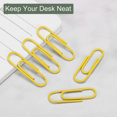 YOKIVE 600 Pcs Paper Clips, Office Clips Smooth Surface with Box | Keep Desk Neat, Great for Office, Art, Home, Daily Use (Yellow, 1.1-Inch)...