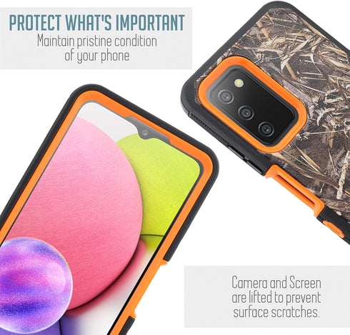 Designed for Samsung Galaxy A03S Shockproof Holster Tough Rubber Rugged Hybrid Case Silicone Triple Protective Anti-Shock Shatter-Resistant Mobile...
