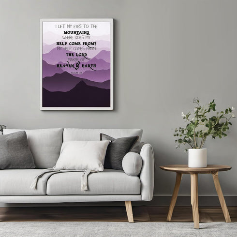 Posterizer 1 pcs-Help Comes From The Lord-bible quote-Religious Posters-Motivational & Inspirational Art-Gifts for Christians - Living Room Bedroo...