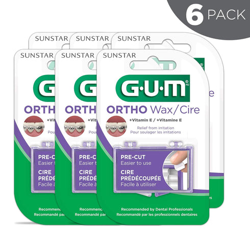 GUM - 10070942007235 Orthodontic Wax with Vitamin E and Aloe Vera (Pack of 6)...