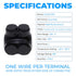 OhLectric Multi Cable Connectors with 2 Port 250 MCM-#6-2 - Dual Entry Splice Electrical Power Connector - Black Insulated Vinyl Coated Wire Conne...
