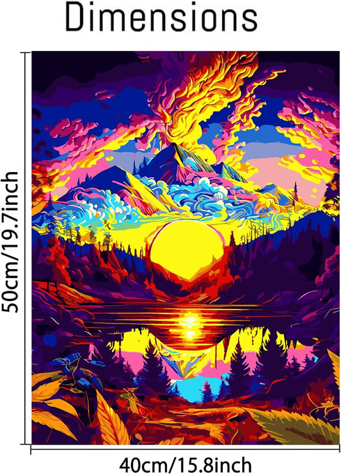 CYNART Paint by Numbers for Adults Beginner, Mountain Moon Lake Adult Paint by Numbers Kits on Landscape Painting Kits for Kids,Painting by Number...