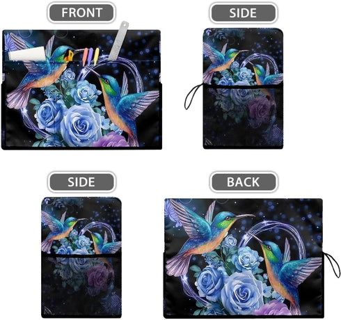Hummingbird Floral Pattern Sewing Machine Dust Cover with Pocket for Sewing Machine Accessories Compatible with Singer and Brother Sewing Machine ...