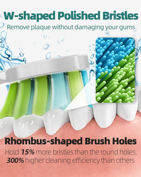7AM2M Sonic Electric Toothbrush with 6 Brush Heads for Adults and Kids, One Charge for 90 Days,Wireless Fast Charge, 5 Modes with 2 Minutes Built ...