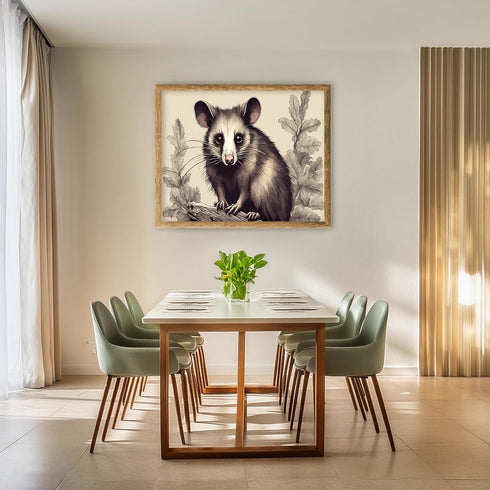 Posterizer 1 pcs- A possum standing on a tree print-Art for Animal Lovers- Gift for Men Women Entrepreneur Teens-Living Room Bedroom Decor- unfram...