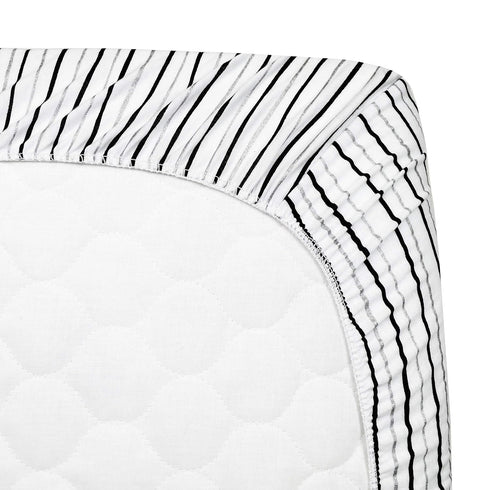 American Baby Company 2 Pack Fitted Pack N Play Playard Sheet 27" x 39", Soft Breathable Neutral 100% Cotton Jersey Pack and Play Sheet, Silver Bl...