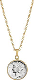 American Coin Treasures Silver Mercury Dime Goldtone Coin Pendant with 18" Chain Necklace - Authentic and Elegant Keepsake Jewelry for Women | Whi...