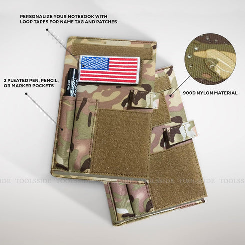 Tactical Notebook Cover - Army Tactical Notebook Cover 5.5" x 8.4" - Water-proof Nylon Military Notebook Cover - Weatherproof Fabric Cover Tactica...