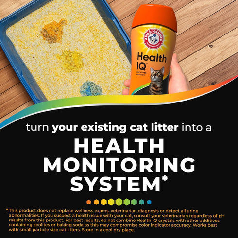 ARM & HAMMER Health IQ Cat Litter Additive, with Color Changing Health Indicators, Works with Most Litter, 10 oz...