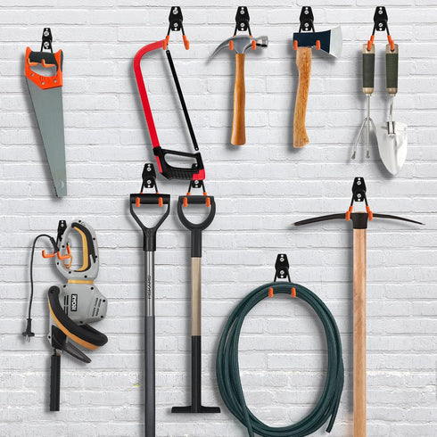 KURUI Heavy Duty Garage Hooks for Hanging, 2 Pack Garage Storage Hooks for Ladder Extension Cord Tool Cable, Wall Mount Small Utility U Hooks, Gar...