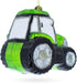 Rustic Green Tractor Blown Glass Christmas Ornament...
