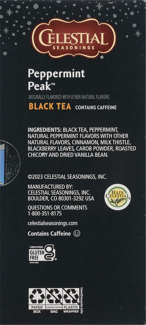 Celestial Seasonings Peppermint Peak Black Tea, 20 Tea Bags...