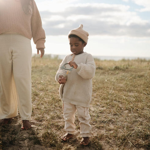 mushie Silicone Baby Teether Toy | Bear (Dried Thyme)...