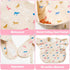 3pcs Mess-Proof Baby Apron for Feeding Eating, Food Bibs with Catcher, Unicorn Rainbows Adjustable Waterproof Apron Mess Proof Bibs for Babies Tod...