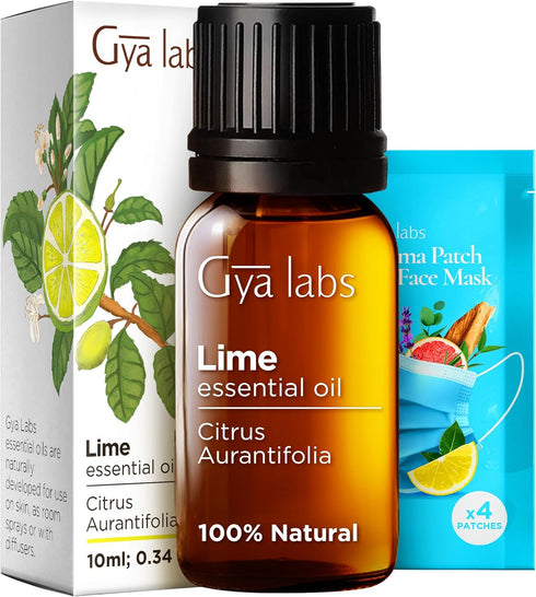 Gya Labs Lime Essential Oil for Skin - 0.34 Fl Oz - 100% Pure Natural Lime Oil for Diffuser, Hair, Candles Making - Refreshing Zesty Scent...