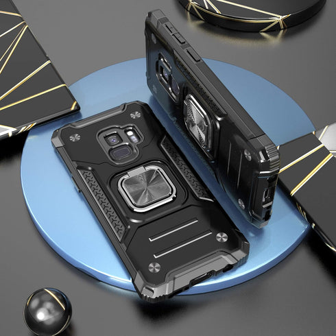 for Galaxy S9 Case,Hybrid Drop Test Cover with Car Mount Kickstand Slim Fit Protective Phone Case for Galaxy S9,Black...