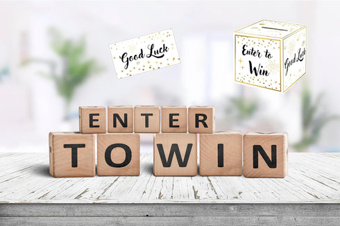 Raffle Box with 100 Raffle Tickets Gold Ballot Box with Slot Enter to Win Cards Suggestion Box Donation Box Collection Box...