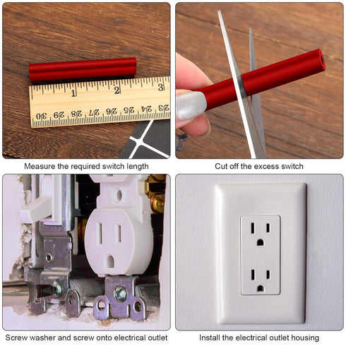 24 Pcs Electrical Outlet Spacers Box Extender Kit Round Electrical Box Extender 12 Pcs Switch and Receptacle Screw Straight and 12 Pcs Longer Scre...
