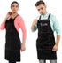 Under NY Sky Essential Deep Black Apron – Cross-Back with Durable Twill and Leather Reinforcement – Adjustable for Men and Women – Pro Chef, Tatto...