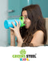 Kids Water Bottle - 12oz Purple | Leak Proof With Straw & Handle | 24 Hours Cold | Insulated, Double Wall Stainless Steel | Easy Sip Toddler Cup |...