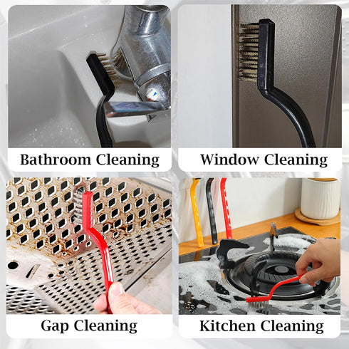 Hard Bristle Crevice Cleaning Brush, 11 Pcs Multifunctional Gap Cleaning Brush Tool Kits for Household, Full Sets Crevice Cleaning Brush for Kitch...