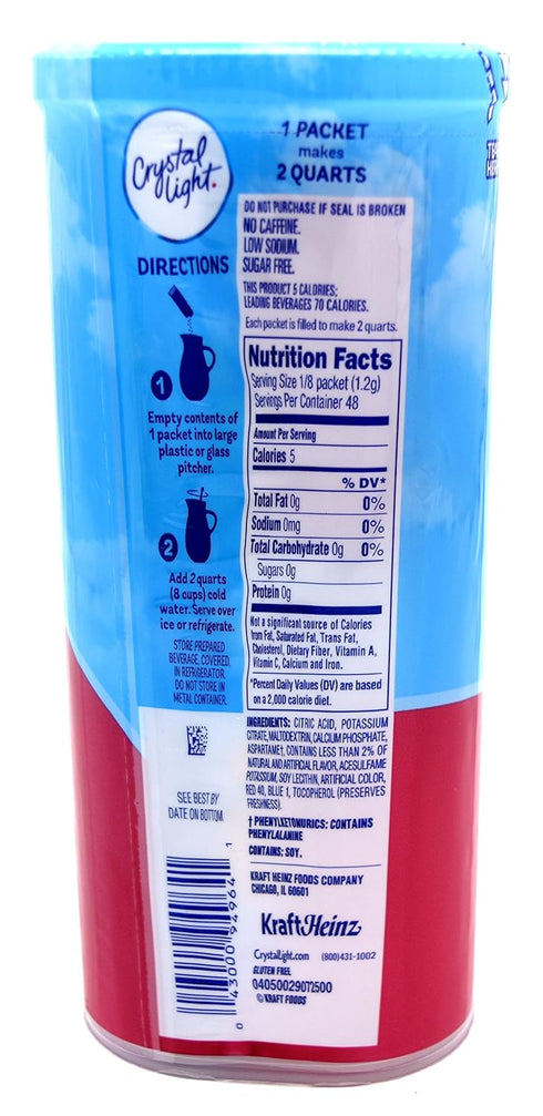 Crystal Light Raspberry Lemonade, 12-Quart 1.8-Ounce Canister (Pack Of 2)...
