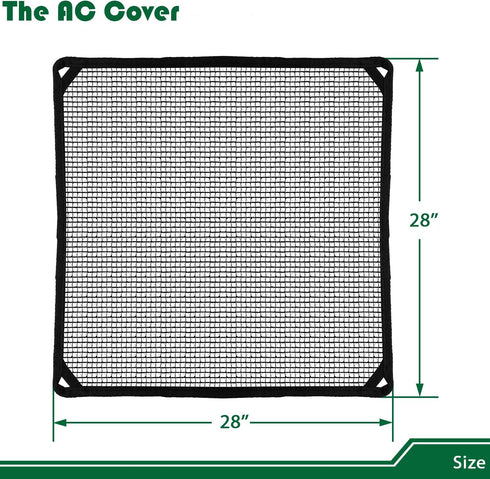 Air Conditioner Cover 28" X 28" All Seasons AC Covers for Outside Unit Includes Bungee Cords AC Compressor Condenser Top Cover Solid Black...