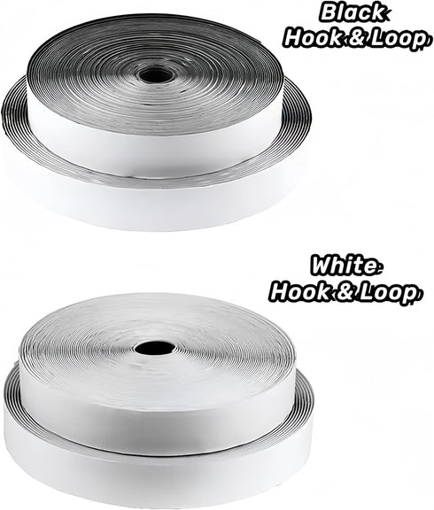 YL-1?2Inch X 16 Feet?Adhesive Hook and Loop Tape Roll Heavy Duty -Industrial Strength Self Adhesive,Sticky Strips Fastener, Indoor/Outdoor,Couch C...