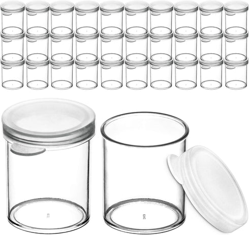 DecorRack 30 Plastic Mini Containers with Lids, 1oz, Craft Storage Containers for Beads, Glitter, Slime, Paint Pots or Seed Storage, Small Clear E...