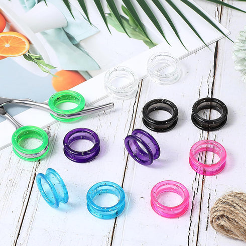 12 PCS Scissors Finger Rings Soft Silicone Scissors for Pet Grooming Scissors Accessories for Animal Hair Cutting Thumb Inserts Finger Protector R...
