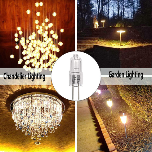 G4 Halogen Light Bulb , T3 JC Type Clear 20W 12V AC/DC Bi-Pin Bulb for Landscape Lighting,Accent Lights, Track Lighting,Under Cabinet Puck Light, ...