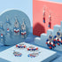 SUNNYCLUE 1 Box 412Pcs DIY 10 Pairs Independence Day Chandelier Charms 4th of July Earrings Kit Bohemian Style Beads Patriotic Charms USA Red Blue...