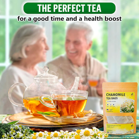 TeaDeam Tea Chamomile Tea Bags | Caffeine-Free & Sleep Time Tea | Chamomile Flowers Aroma - For Relieving Stress | Brew Hot Or Iced | 50 Tea Bags...