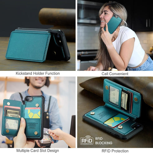 Asuwish Phone Case for iPhone 6/6s/7/8/SE 2020 2022 Wallet Cover with Screen Protector and RFID Blocking Card Holder Stand Cell i Six Seven 6a i6 ...