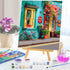 HEIBAGO Paint by Numbers Kit for Adults 12"x16" Framed Canvas&Wooden Easel, DIY Acrylic Paint by Numbers Kits for Adults Beginner, Street Bicycle ...