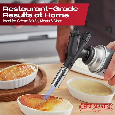 Chef's Torch, Kitchen Torch, Cooking Torch, Refillable Butane Torch Lighter w/ Adjustable Flame for Searing Steaks, Creme Brulee, Desserts, BBQ, B...