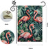 Flamingo Garden Flag, Pink Flower Tropical Palm Tree Flag, 12x18 Inch Double Sided Burlap, Welcome Summer Garden Flags, Porch Lawn Flag, Outdoor Y...